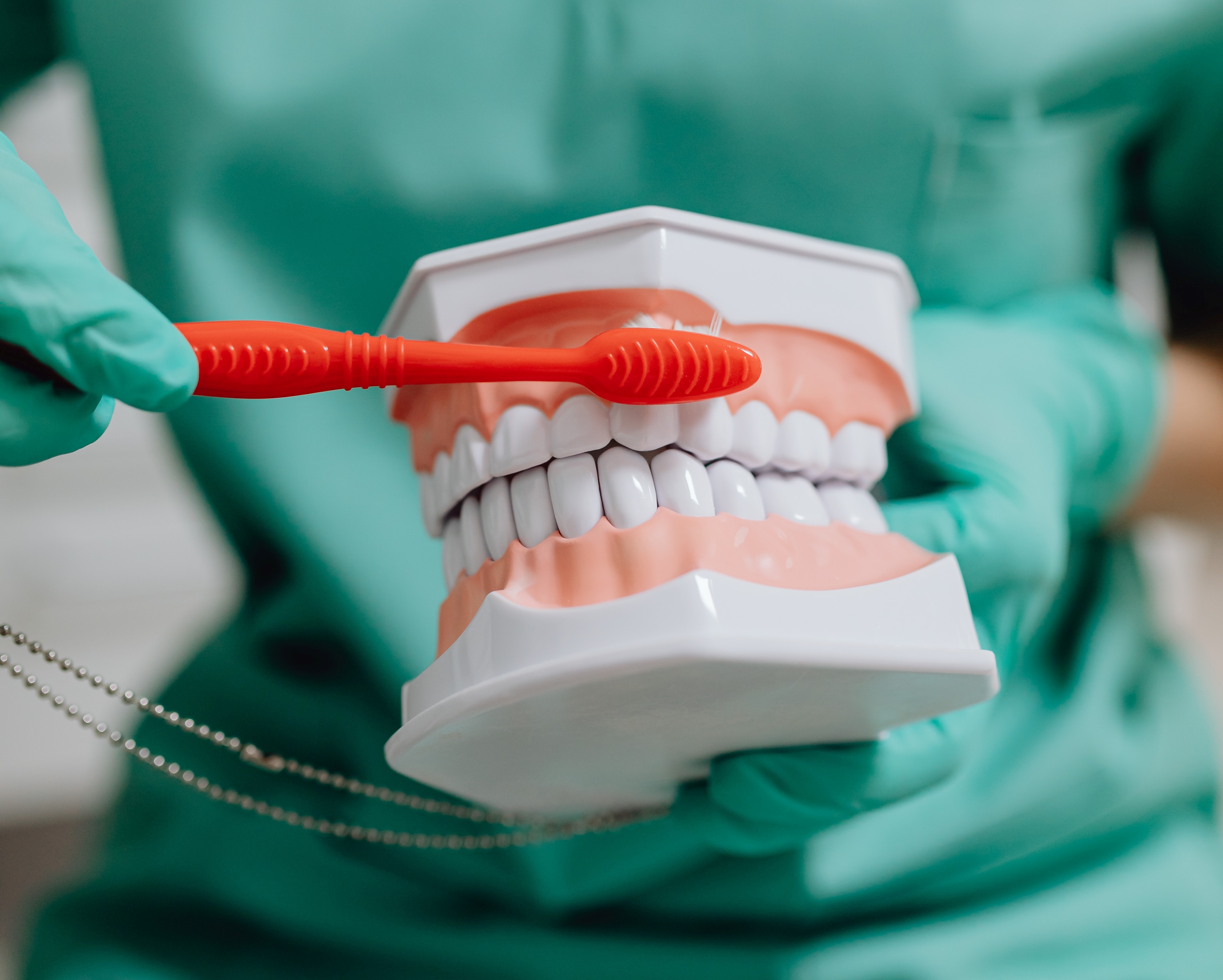 Dental hygienist describing a root canal procedure to Erie, PA patients